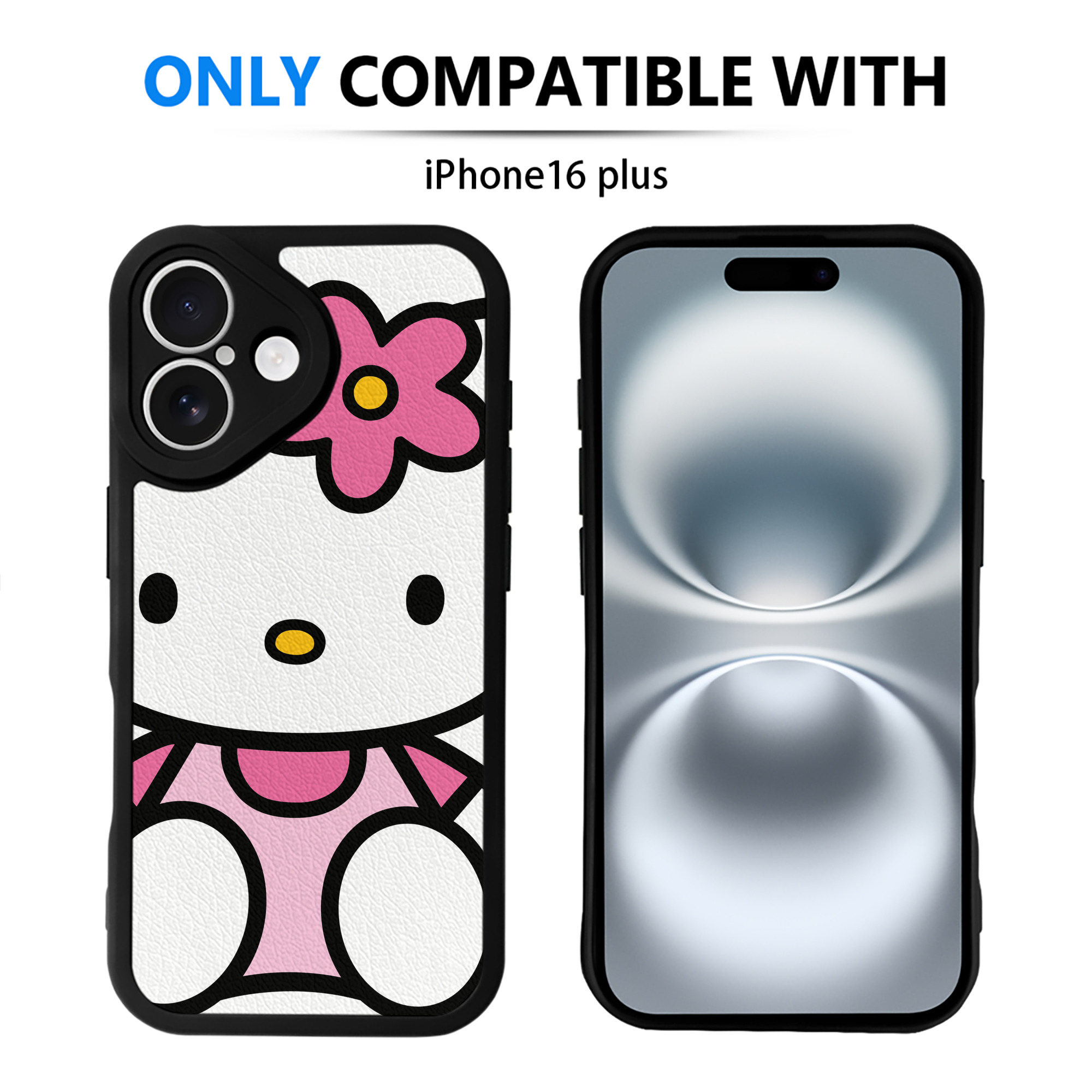 （画像用） Hello Kitty ハローキティ 【iPhone 16シリーズ対応】シリコンスマホケース（レザー調） 材質：シリコン